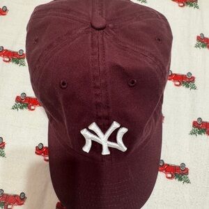 47 Brand Burgundy NY Logo Cap